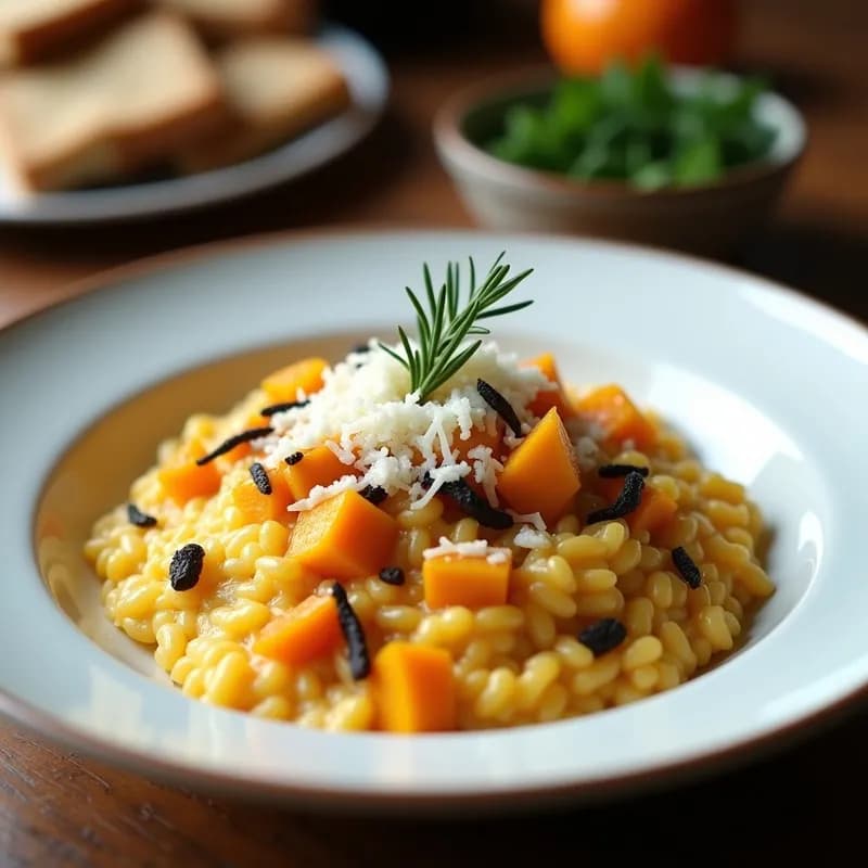 Risotto de Calabaza y Trufa Negra: Receta en Airfryer Sin Aceite en 30 Minutos