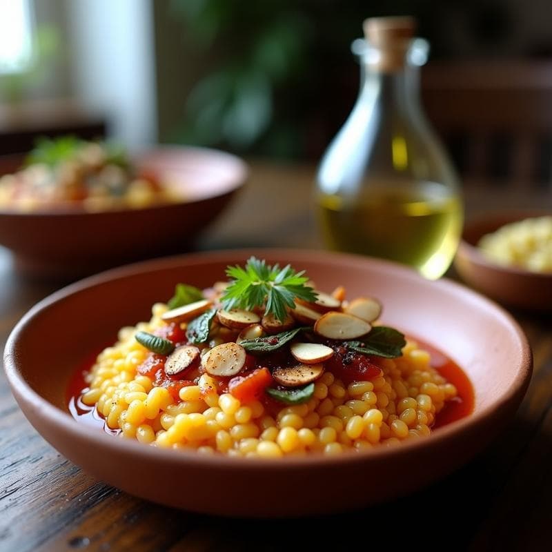 Risotto de Calçots y Romesco en Airfryer: Receta Catalana Rápida y Sin Lactosa