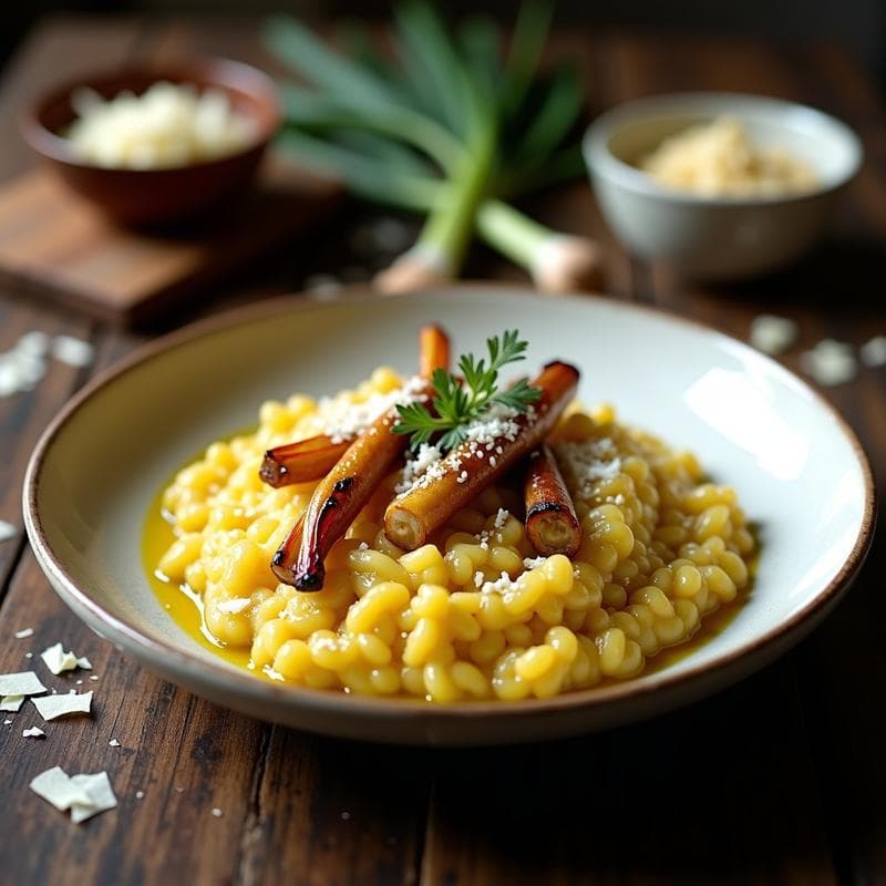Risotto de Calçots y Ñora: Receta Tradicional en Ollas Superpuestas con Toque Catalán
