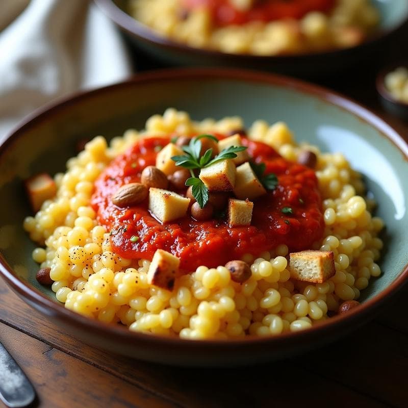 Risotto de Calçots con Salsa Romesco Vegana: Receta Catalana en 30 Minutos