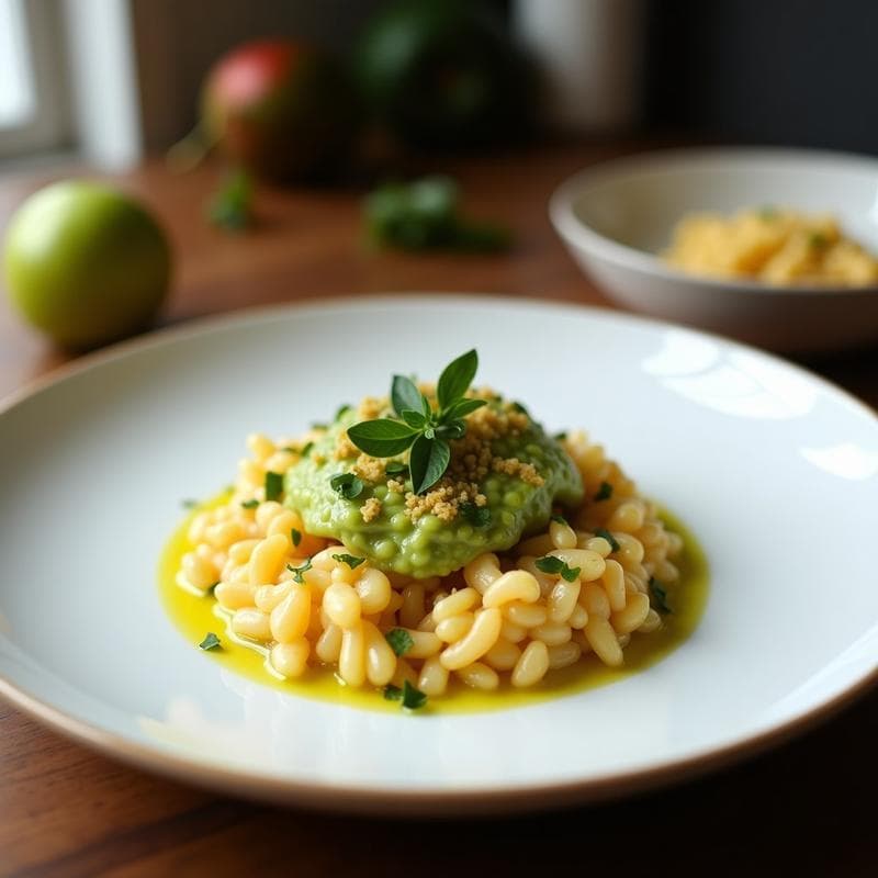 Risotto de Calvados y Manzana Verde: Receta Francesa en Thermomix con Toque Dulce-Salado