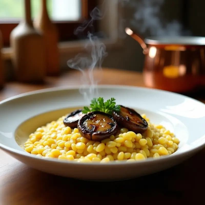 Risotto de Champiñones y Azafrán: Receta Francesa Sin Lactosa con Caldo de Verduras Casero