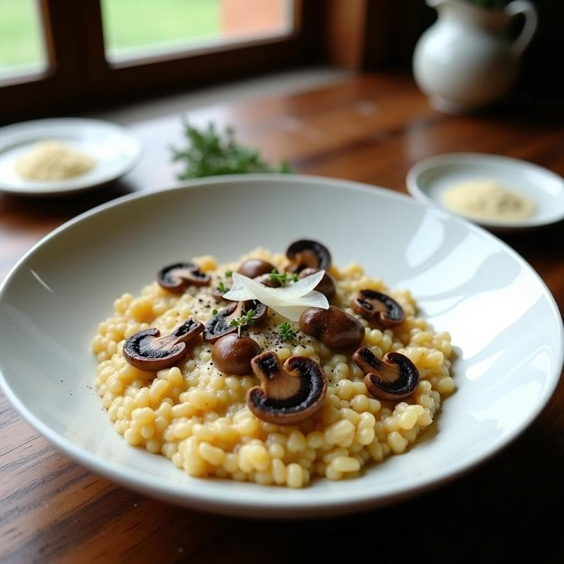 Risotto de Champiñones y Trufa: Receta Ultracremosa en Ollas Superpuestas con Aroma Gourmet