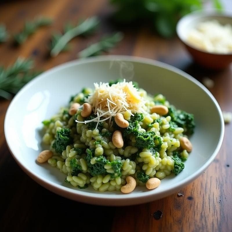 Risotto de Col Rizada y Parmesano en Airfryer: Receta Keto Rápida y Sin Lactosa
