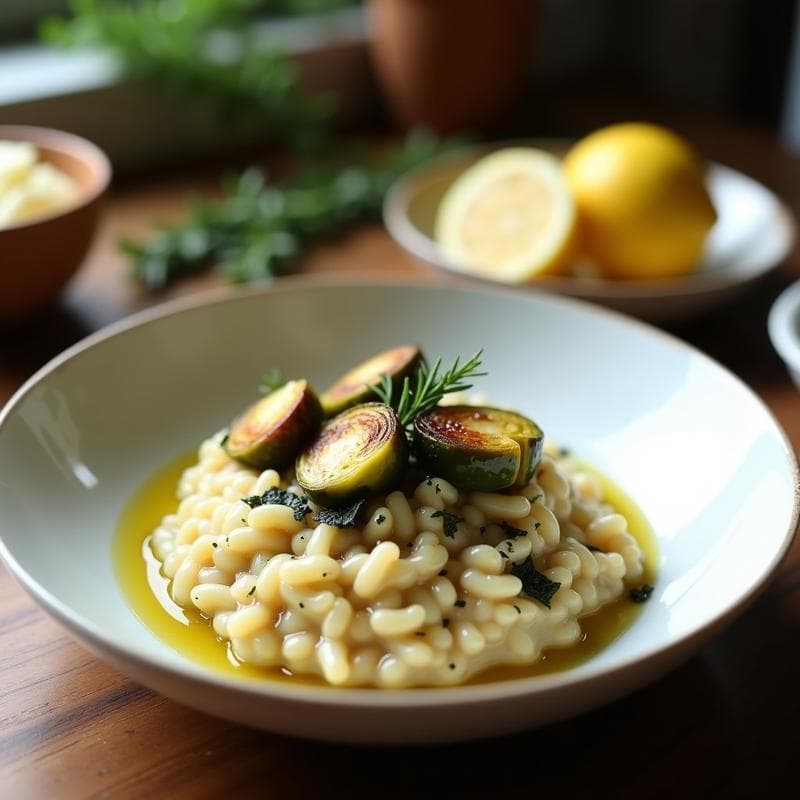 Risotto de Coles de Bruselas y Queso de Anacardos: Receta Vegana Sin Gluten en Thermomix