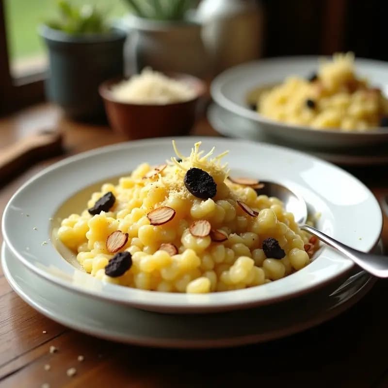 Risotto de Coliflor y Azafrán con Trozos de Trufa Negra: Receta Keto y Gourmet