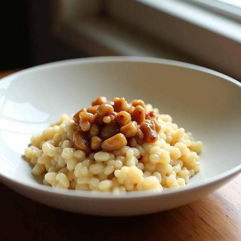 Risotto de Coliflor y Azúcar Morena con Crujiente de Nueces: Receta Keto en 20 Minutos
