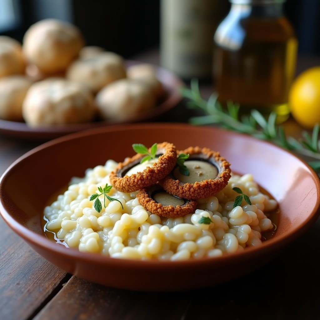Risotto de Coliflor y Boletus con Caldo de Trufa: Receta en Thermomix Vegana y Crujiente