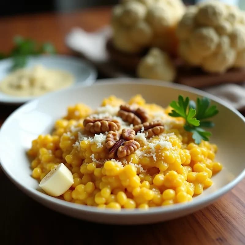 Risotto de Coliflor con Cúrcuma Ahumada: Receta Keto y Sin Gluten en 25 Minutos