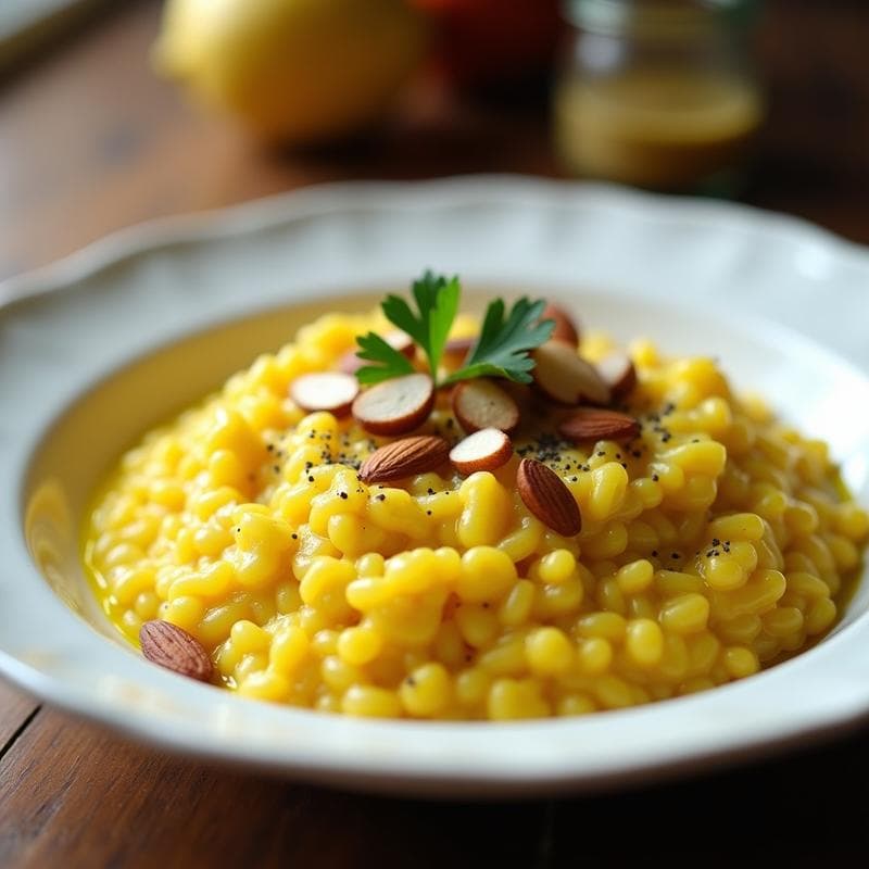 Risotto de Coliflor con Cúrcuma: Receta Vegana Ultracremosa y Sin Lácteos