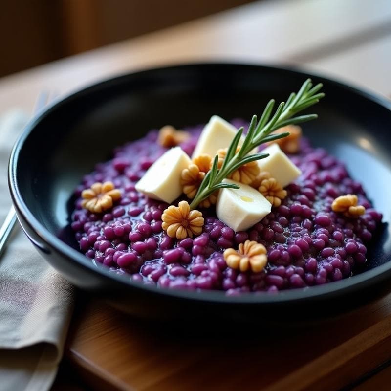 Risotto de Coliflor Morada con Queso de Cabra y Nueces: Receta Keto en Airfryer