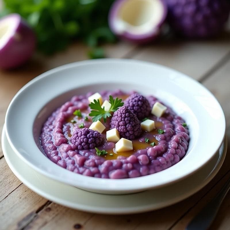 Risotto de Coliflor Morada y Queso de Cabra: Receta Italiana en Thermomix Sin Harina