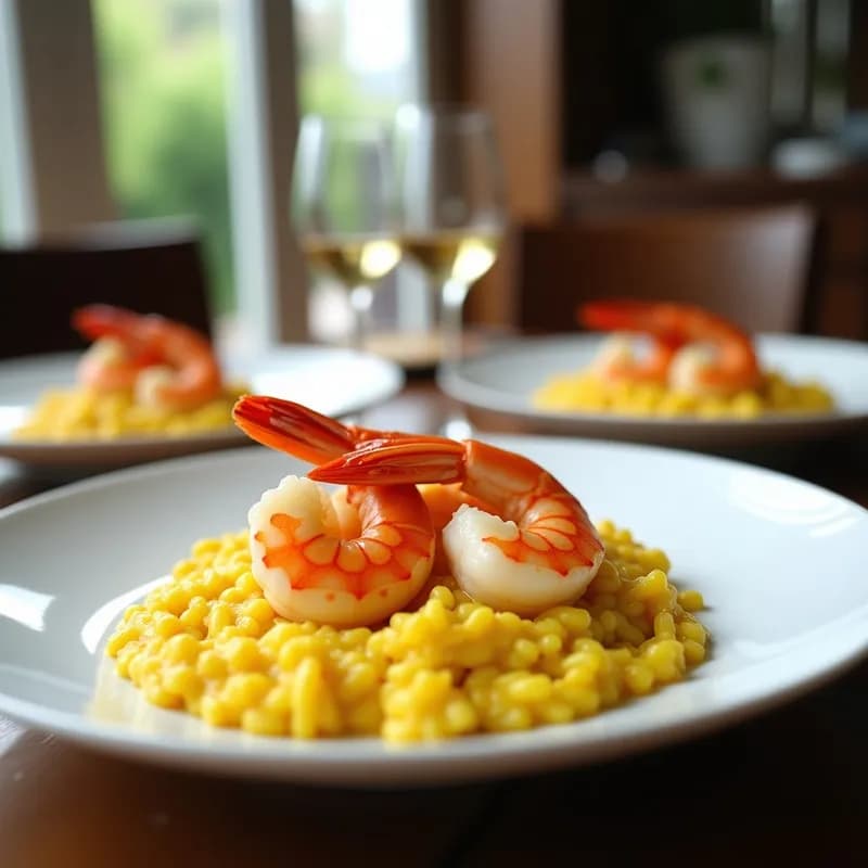 Risotto Cremoso de Langostinos y Azafrán