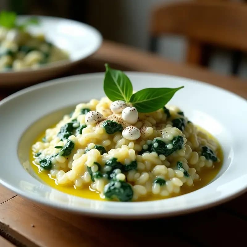 Risotto Cremoso de Espinacas y Queso de Cabra: Receta Fácil y Alta en Proteína en 30 Minutos