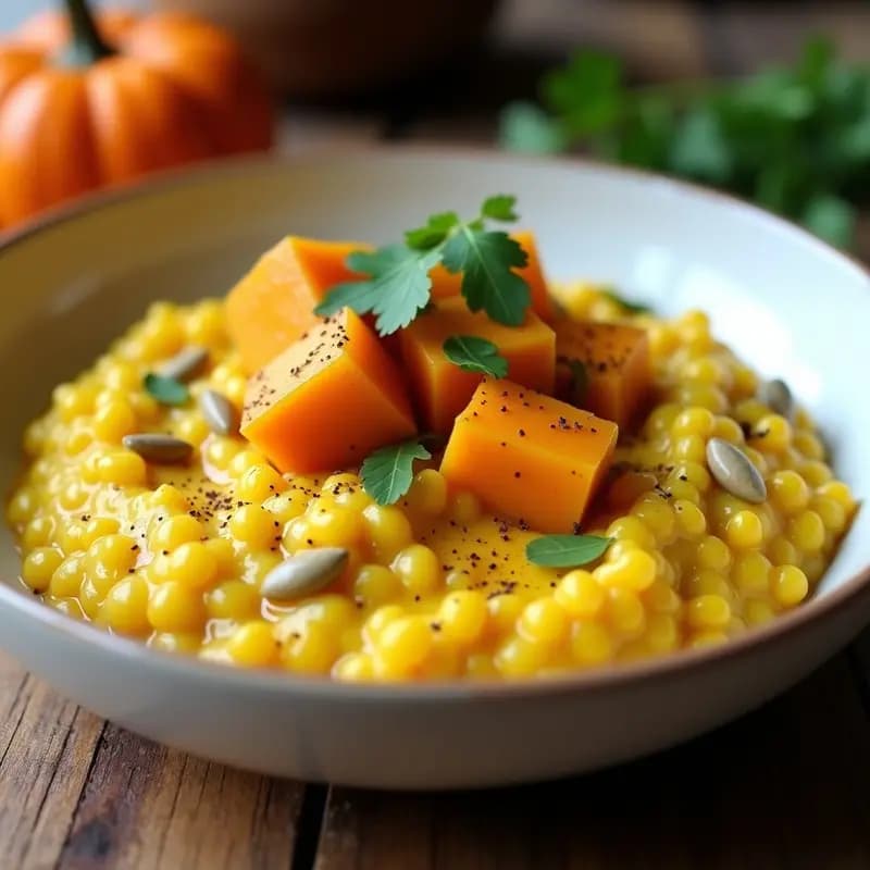 Risotto de Cúrcuma y Calabaza Butternut: Receta Italiana Detox y Antiinflamatoria