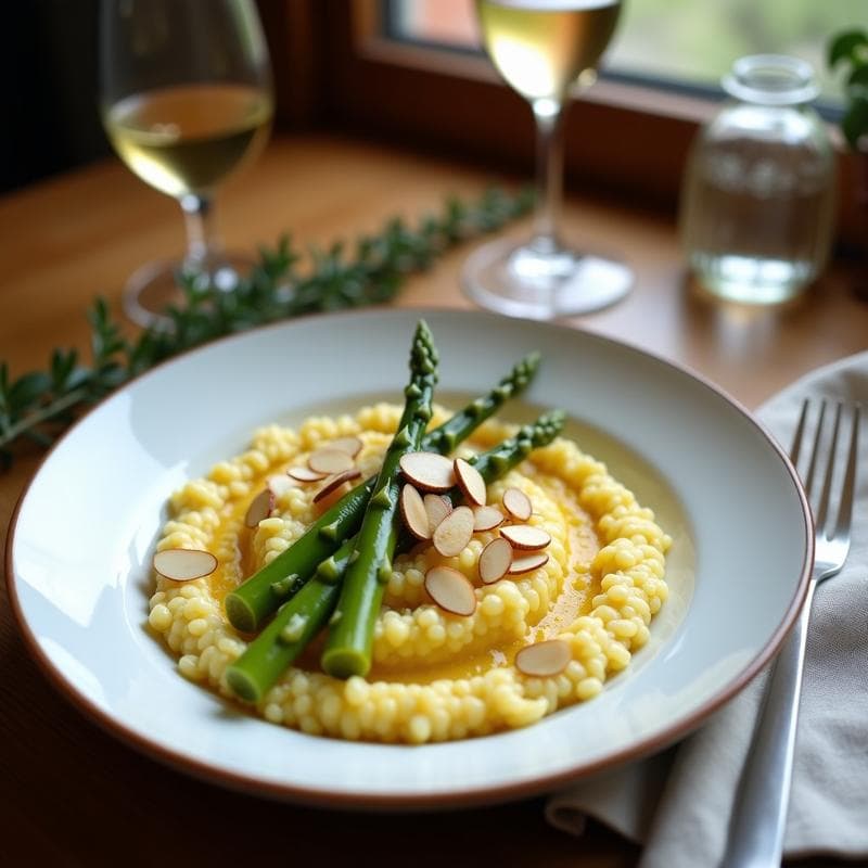 Risotto de Espárragos Blancos y Azafrán: Receta en Olla Lenta con Toque Francés