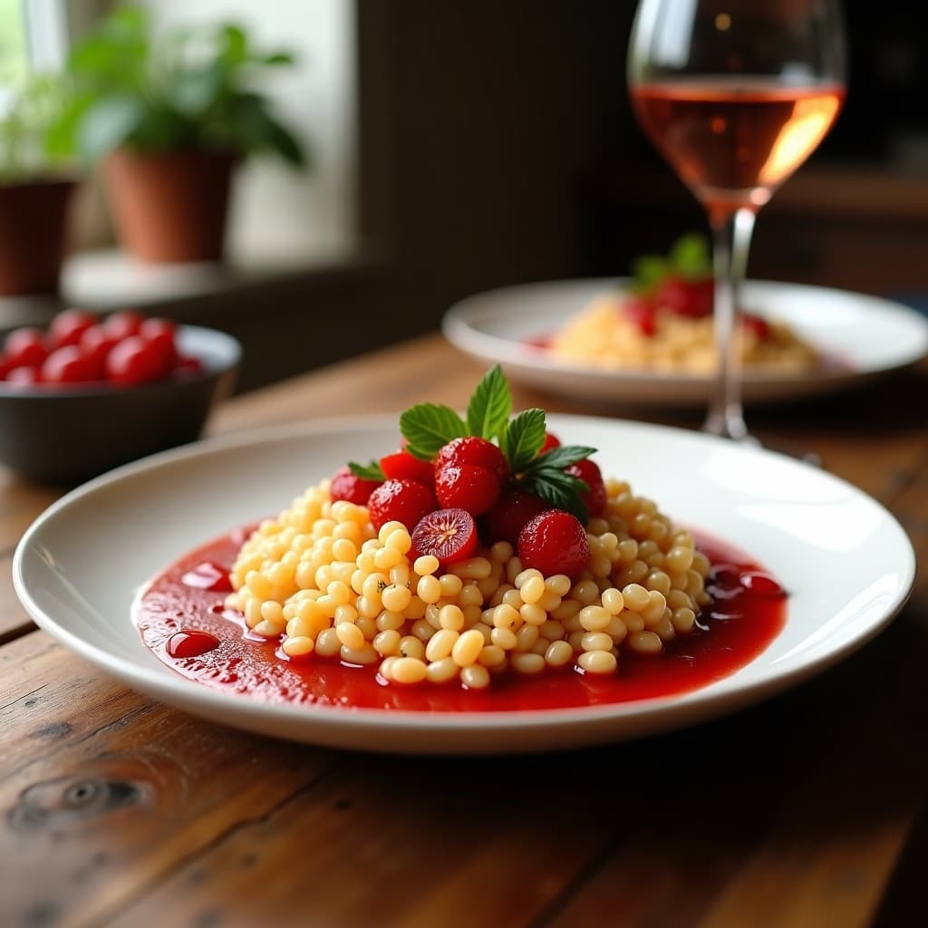 Risotto de Espárragos Blancos y Vinagreta de Frutos Rojos: Receta Italiana Vegana en Thermomix