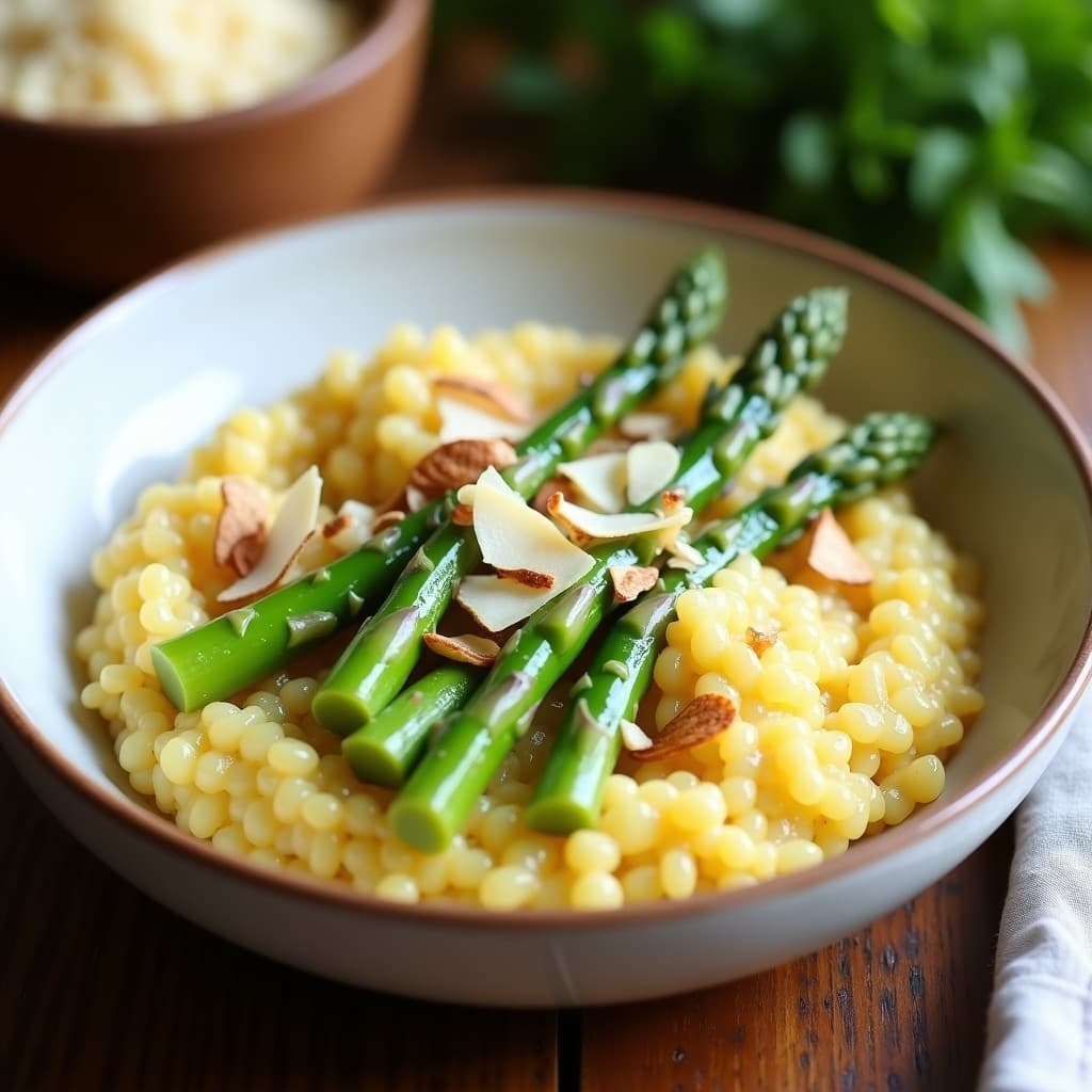 Risotto de Espárragos trigueros y Limón Confitado: Receta Italiana Keto en Thermomix