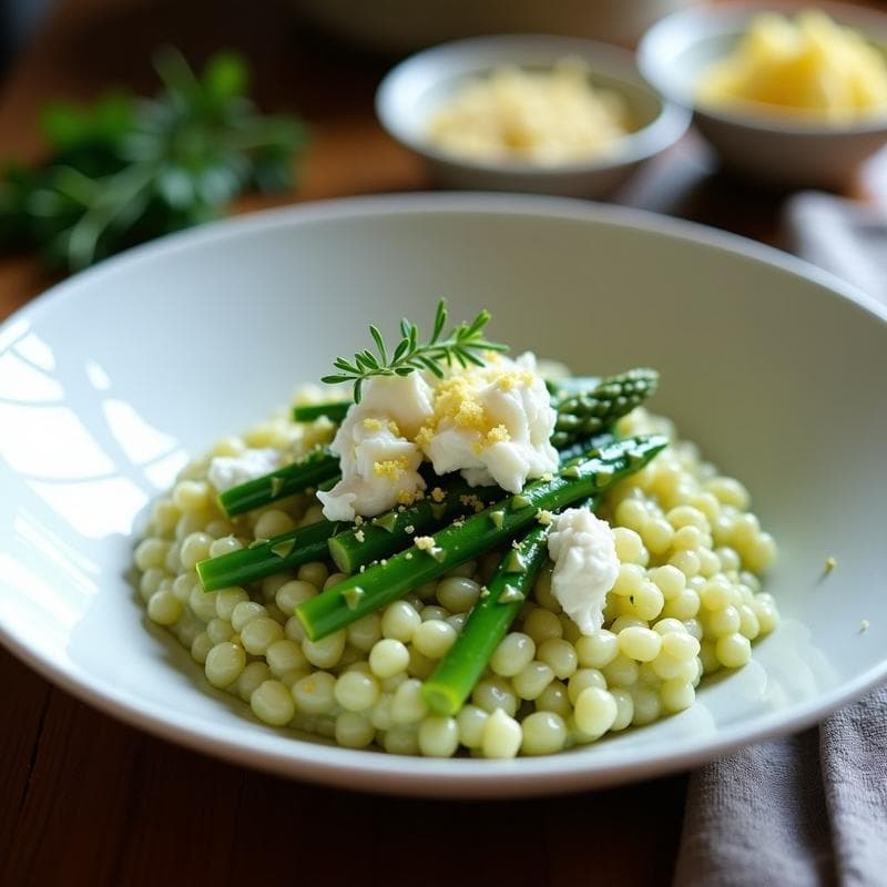 Risotto de Espárragos Verdes y Queso de Cabra: Receta Cremosa con Toque Francés