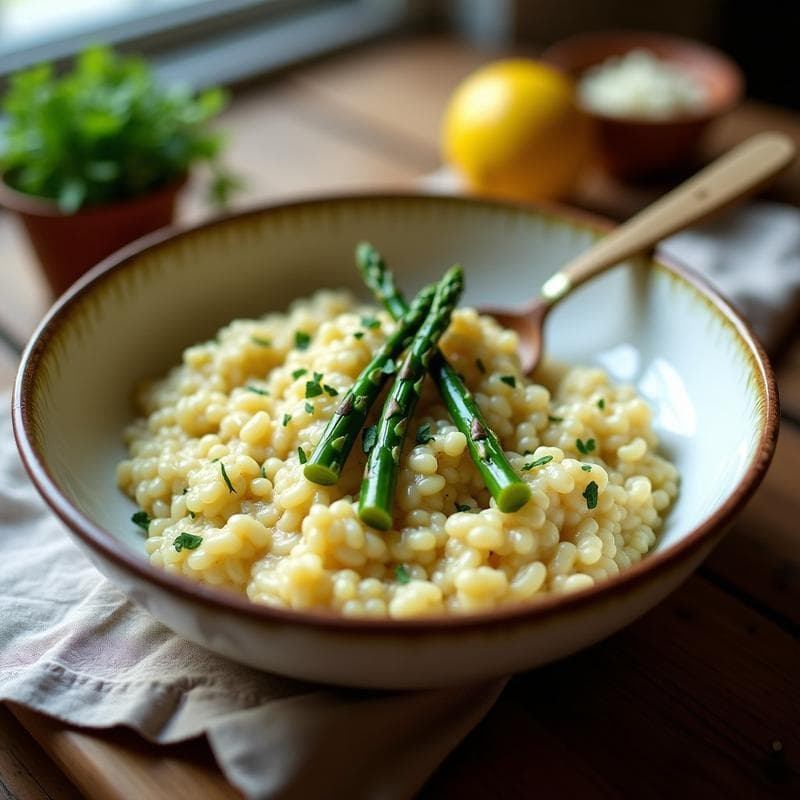 Risotto de Espárragos Trigueros: Receta en Airfryer Sin Lactosa y Ultra Cremoso