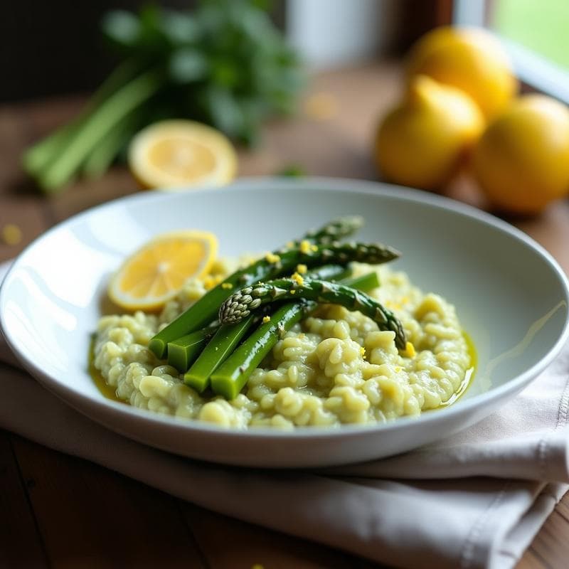 Risotto de Espárragos Trigueros y Limón: Receta en Olla Exprés con Toque Ácido