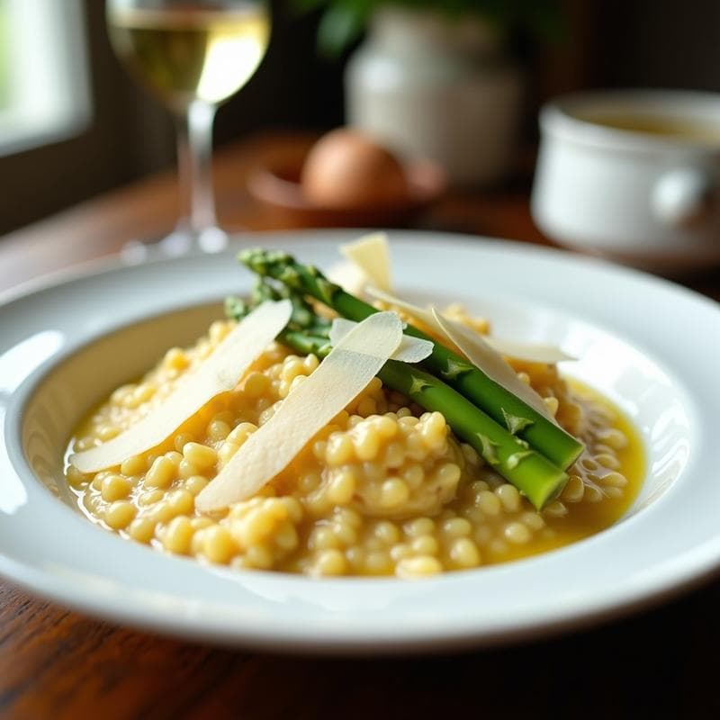 Risotto de Espárragos Blancos con Vino Chardonnay: Receta Gourmet en Thermomix