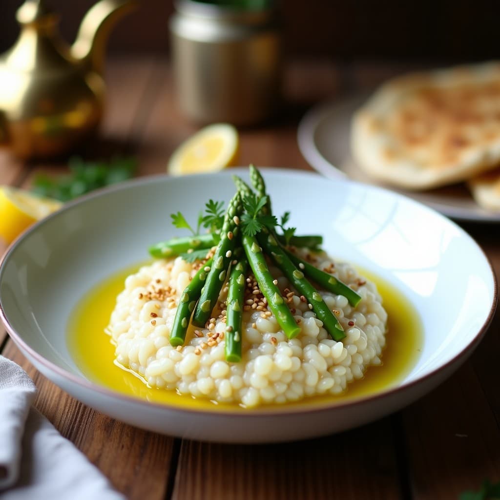 Risotto de Espárragos Blancos y Za’atar: Receta Libanesas en Thermomix con Toque Árabe