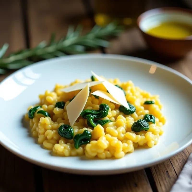 Risotto de Espinacas y Azafrán: Receta en Airfryer Sin Supervisión y Ultracremosa