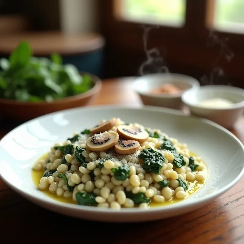 Risotto de Espinacas y Champiñones: Receta Cremosa en Olla Express