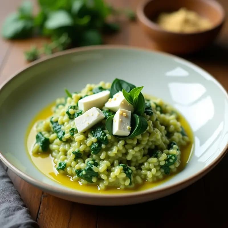 Risotto de Espinacas y Queso de Cabra en Airfryer: Receta Rápida y Sin Lactosa