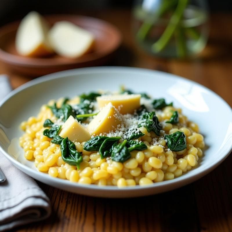 Risotto de Espinacas y Queso de Cabra con Toque de Azafrán: Receta en Olla Lenta