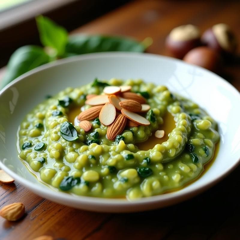 Risotto de Espinacas y Queso de Castaña: Receta Vegana y Sin Lactosa en Olla Exprés