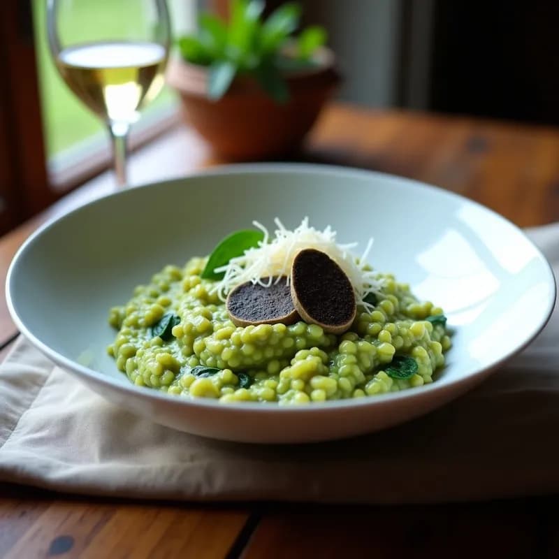 Risotto de Espinacas y Trufa Negra: Receta Gourmet en Thermomix con Toque Cremoso