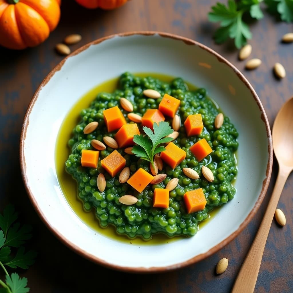 Risotto de Espirulina y Calabaza: Receta Verde Antioxidante en Olla Exprés
