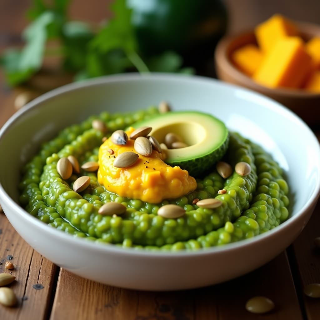 Risotto de Espirulina y Calabaza con Queso de Cúrcuma: Receta Vegana y Detox en Thermomix