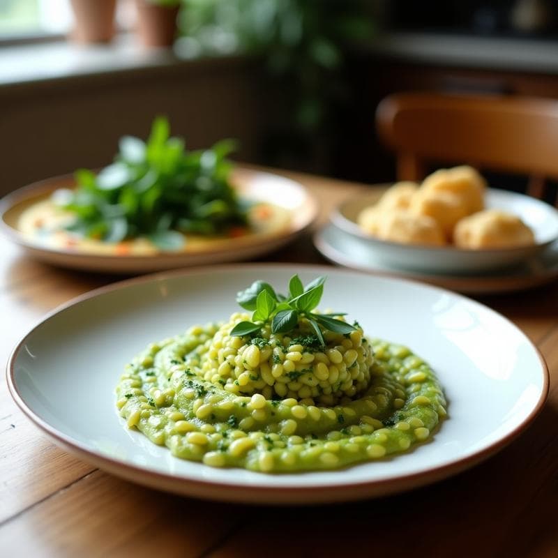 Risotto de Espirulina y Limón: Receta Detox en Thermomix con Color Esmeralda