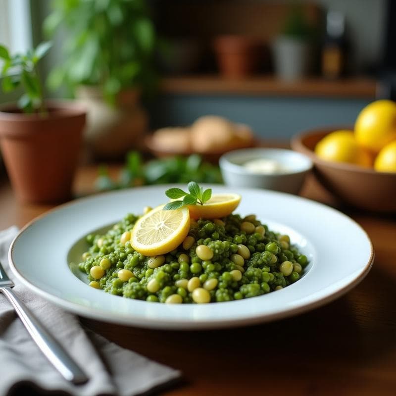 Risotto de Espirulina y Limón: Receta Vegana en Thermomix con Toque Mediterráneo