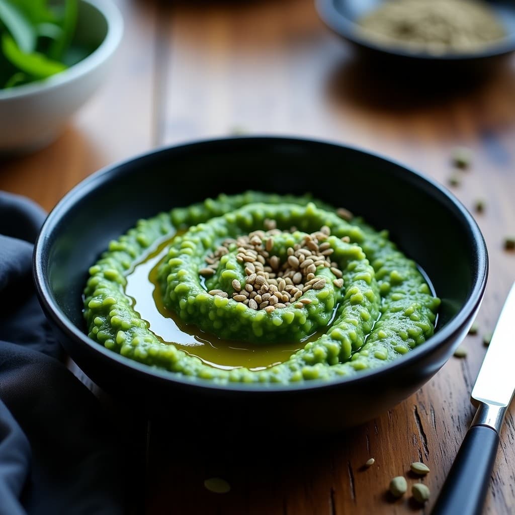 Risotto de Espirulina y Queso de Cáscara de Anacardo: Receta Vegana en Thermomix con Superalimentos