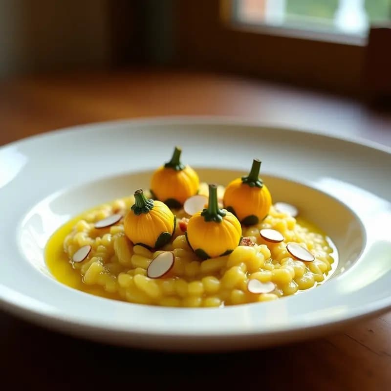 Risotto de Flores de Calabacín y Azafrán: Receta Italiana con Toque Floral