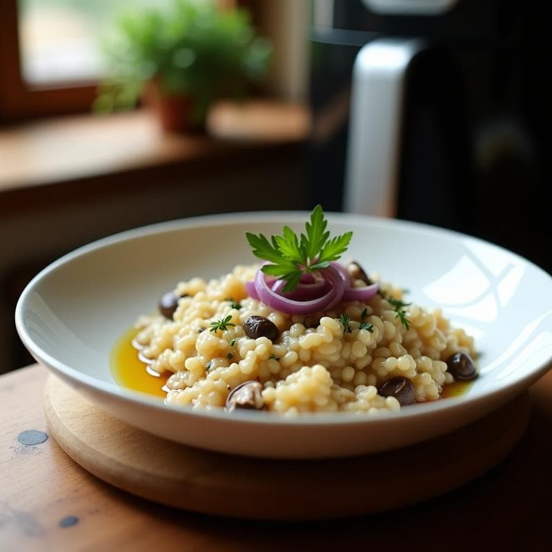 Risotto de Hongos Shiitake en Airfryer: Receta Cremosa y Rápida sin Vigilancia