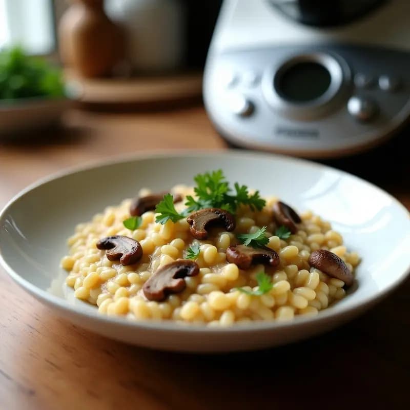 Risotto de Hongos Shiitake y Kolrabi: Receta Vegana en Thermomix con Toque Umami