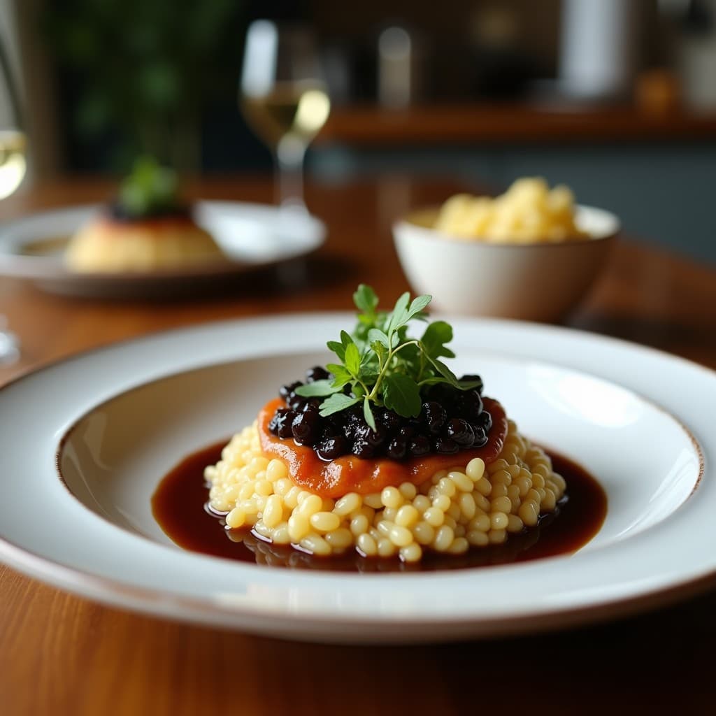 Risotto de Hongos Shimeji y Trufa Negra: Receta en Olla Express Sin Lácteos