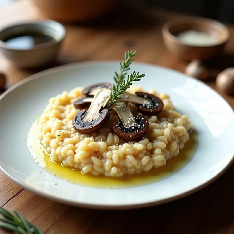 Risotto de Hongos con Trufa Negra: Receta Cremosa en Airfryer sin Leche