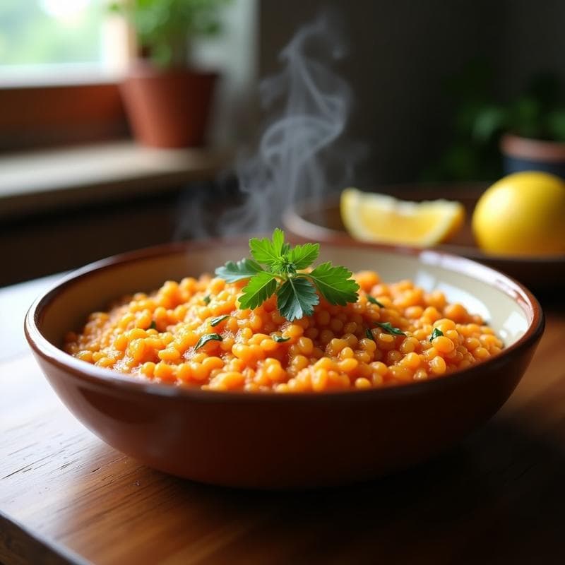 Risotto de Lentejas Rojas con Azafrán: Receta Persa Sin Lácteos en Olla Exprés