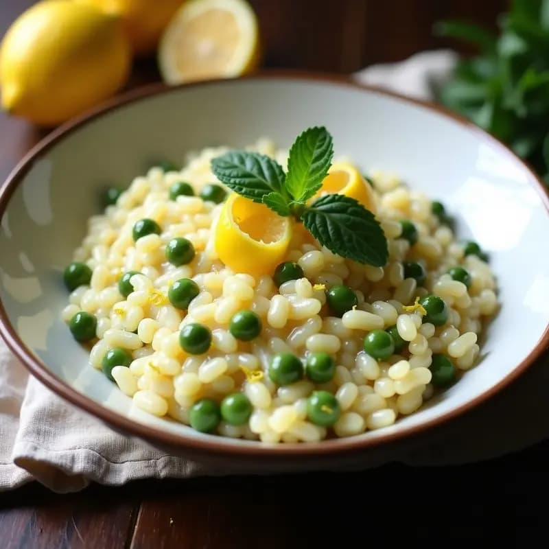 Risotto al Limone con Espárragos Verdes: Receta Italiana Cremosa y Cítrica en 25 Minutos