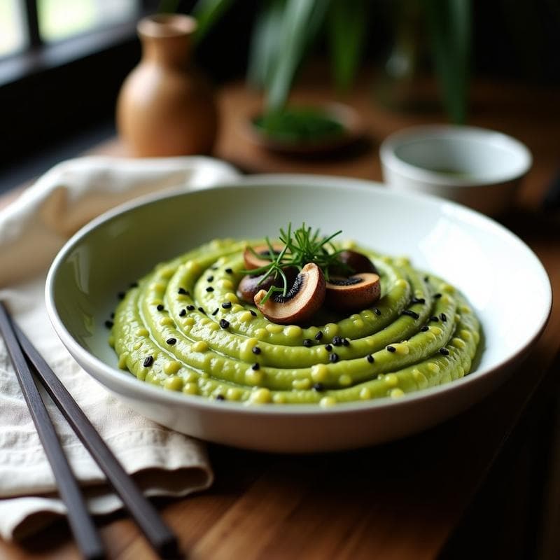 Risotto de Matcha y Champiñones: Receta Japonesa Vegana y Antioxidante