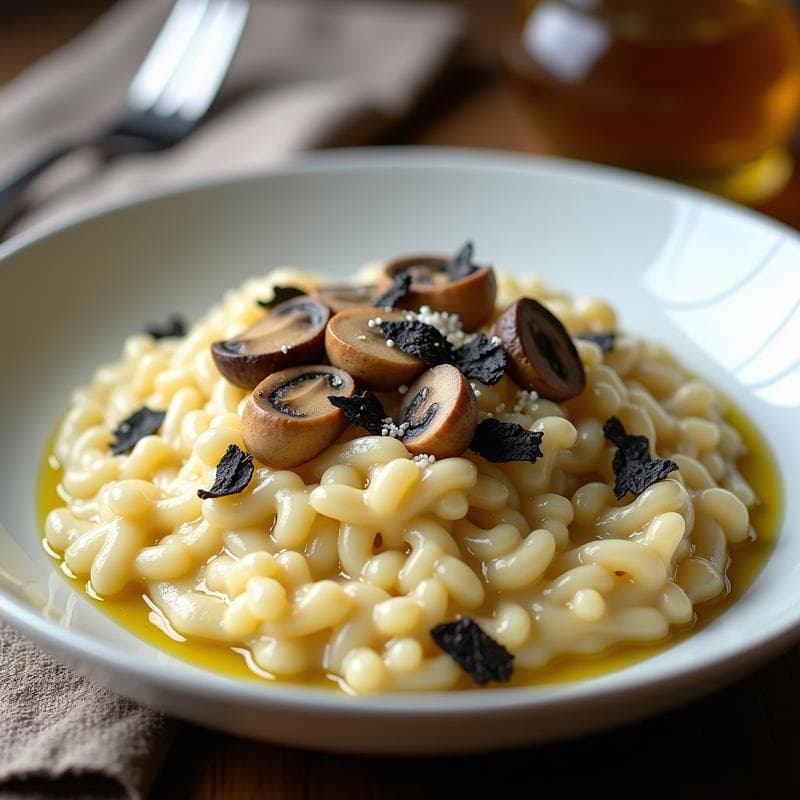 Risotto de Morillas y Trufa Negra: Receta Gourmet en Olla Rápida con Toque Umami