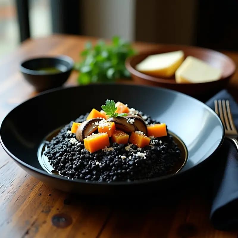 Risotto Negro con Calabaza: Receta en Airfryer con Truco de Chef para un Sabor Profundo