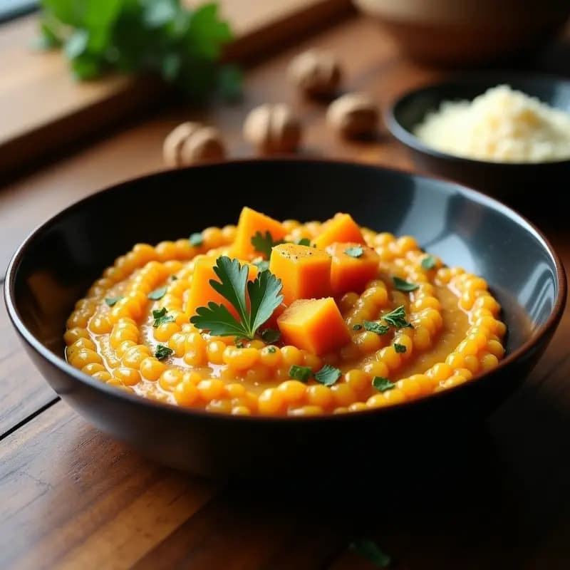 Risotto Negro con Calabaza y Cúrcuma: Receta Gourmet en 30 Minutos con Alto Contenido Antiinflamatorio