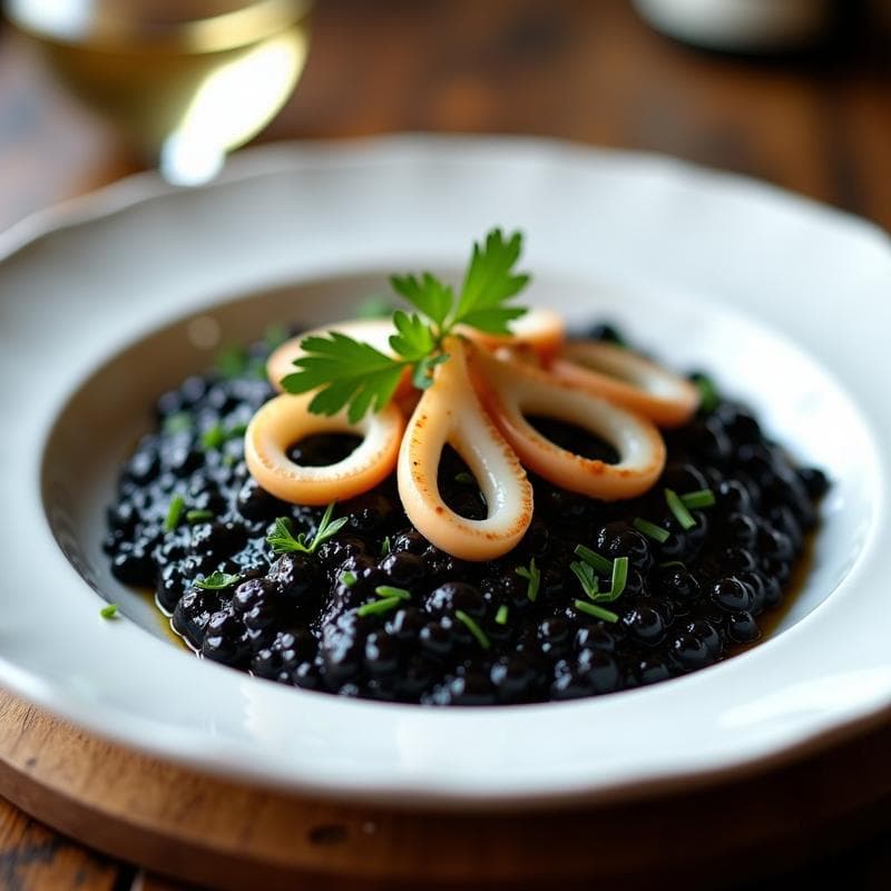 Risotto Negro con Tinta de Calamar: Receta Italiana Auténtica y Cremosa